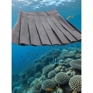 NWT Maison d'Amelie Gray Pleated Skirt Size Small | Preppy Dark Academia Mini